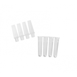 0.1mL Polypropylene PCR Tube Strips and Caps, 4 Tubes/Strip, 4 Caps/Strip, Clear, Nonsterile